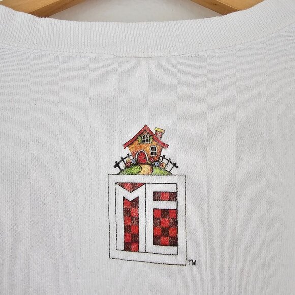 VTG 90s Hanes Sz M Mary Engelbreit Put Your Heart In It Sweatshirt Valentine Luv - Picture 4 of 13